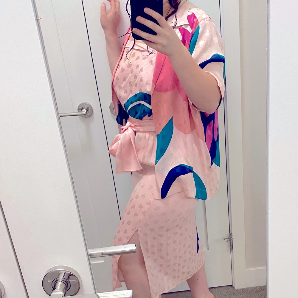 4 piece Pure Silk Butterfly Skirt Set
